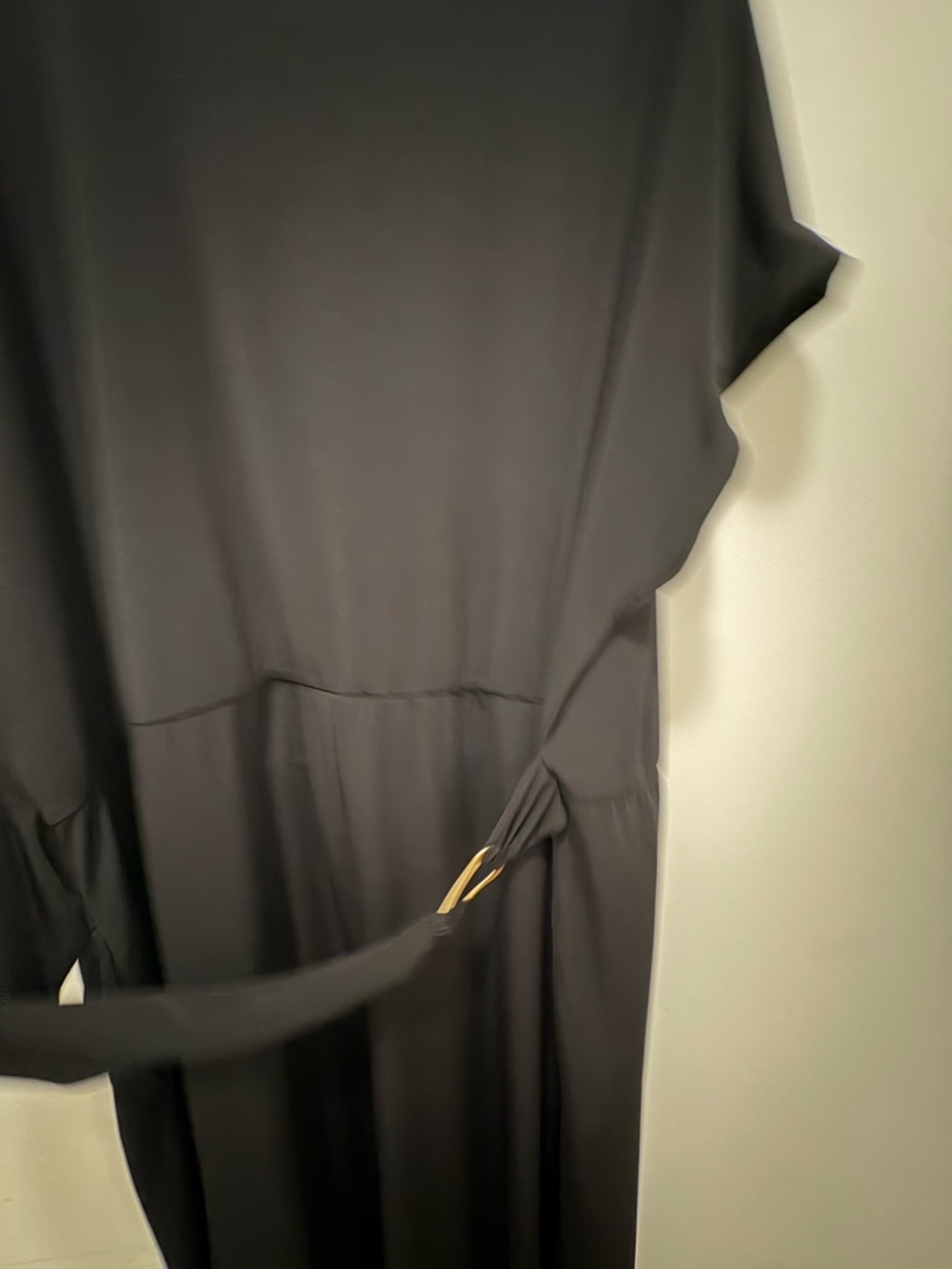 Penningtons Black Midi Dress Short Sleeve Elastic Waist Minimalist NWT - Picture 7 of 8